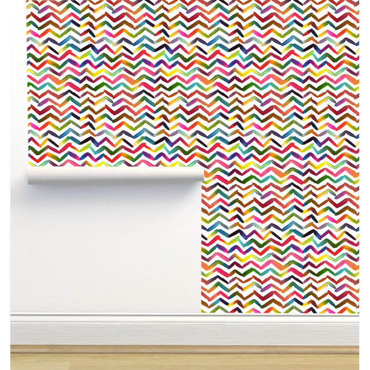 Ivy Bronx Delaysha Peel & Stick Chevron Wallpaper Wayfair